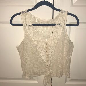 Floral lace tank